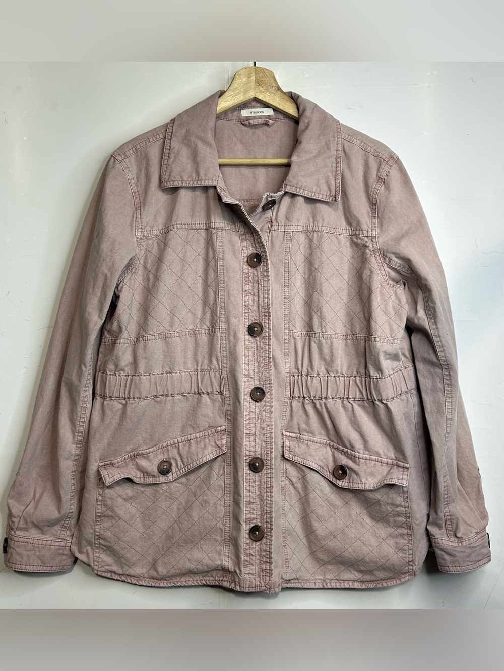 Dusty Rose Button Front Shacket/ Jacket Large